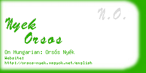 nyek orsos business card
