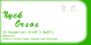 nyek orsos business card